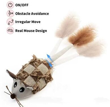 Uplift Picks Electric Interactive Mouse Cat Toy Fast Moving Plush Pet Chaser For Indoor Kittens d