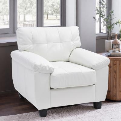 "36"" PU Accent Chair with Padded Arms and Easy Assembly"