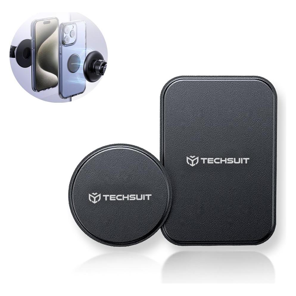 Techsuit - (2 pack) Metal Plate (MP02) - with PU Leather Cover - Black (56337870)