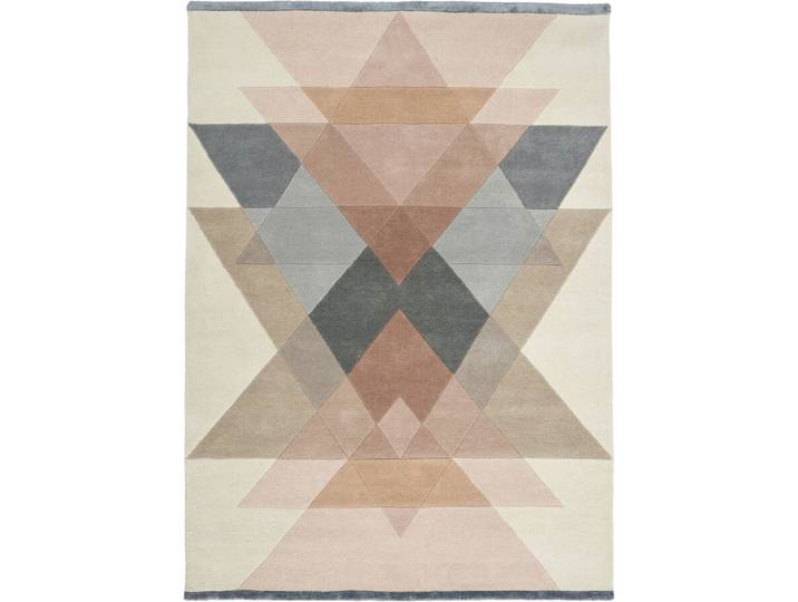 Teppich Freya Beige Symmetrie Wolle 140 x 200 cm