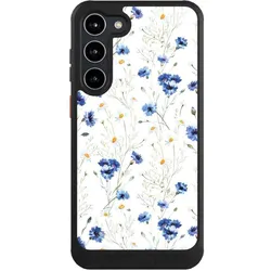 Nivocase Hülle für Samsung Galaxy S23+ Handyhülle NIVOcore Case Schwarz Blume Blumen Muster (Samsung Galaxy S23+), Smartphone Hülle, Schwarz