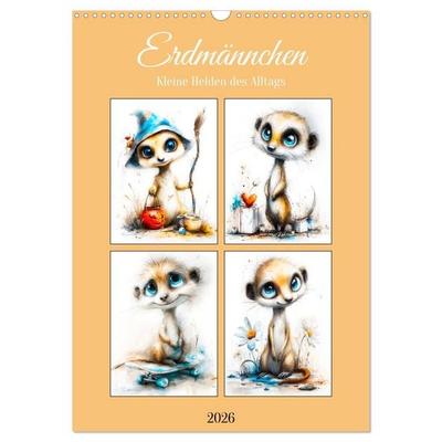 Erdmännchen. Kleine Helden des Alltags (Wandkalender 2026 DIN A3 hoch), CALVENDO Monatskalender