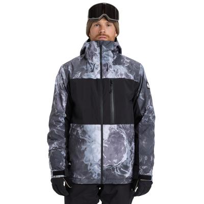 Snowboardjacke QUIKSILVER "Sycamore Printed 10K", Herren, Gr. L, schwarz-weiß (thermostamp grayscale), Obermaterial: 55% Polyester, 45% Polyester., Jacken Snowboardjacke