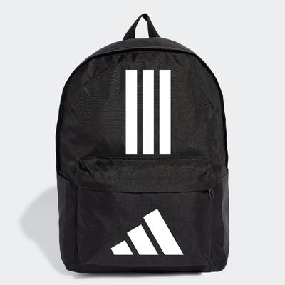 Rucksack ADIDAS PERFORMANCE "CLASSIC BACK TO SCHOOL 3-STREIFEN", schwarz-weiß (schwarz, weiß), Rucksäcke, Obermaterial: 100% Polyester, Rucksack