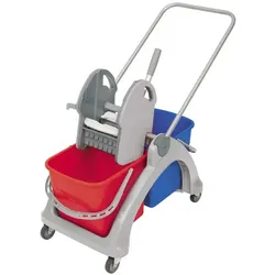 AquaSplast Doppelfahreimer 2.25 TS rot blau inkl. 20 L Eimer, 6 L Eimer, Presse, Deichsel