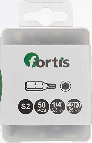 Fortis Torx Bits T20 x 25mm 1/4" DIN3126 - 50 Stuks