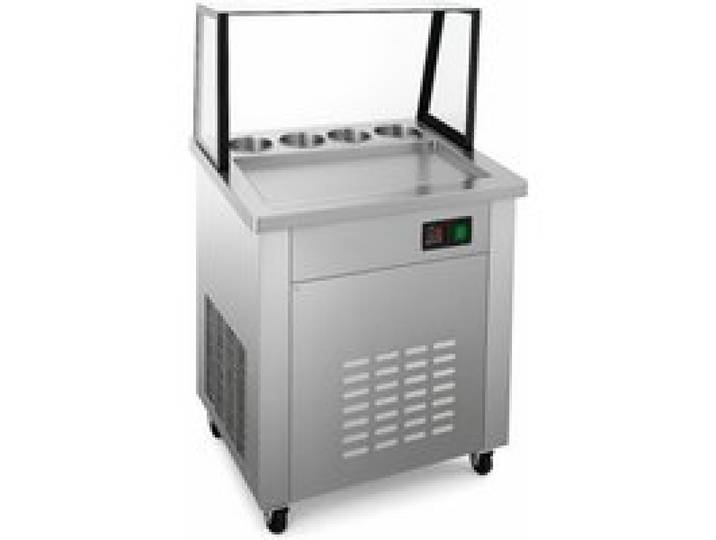 Machine professionnelle à glaces roulées - 720 mm - Plaque réfrigérée - 4 bacs - 1000 W (LED)