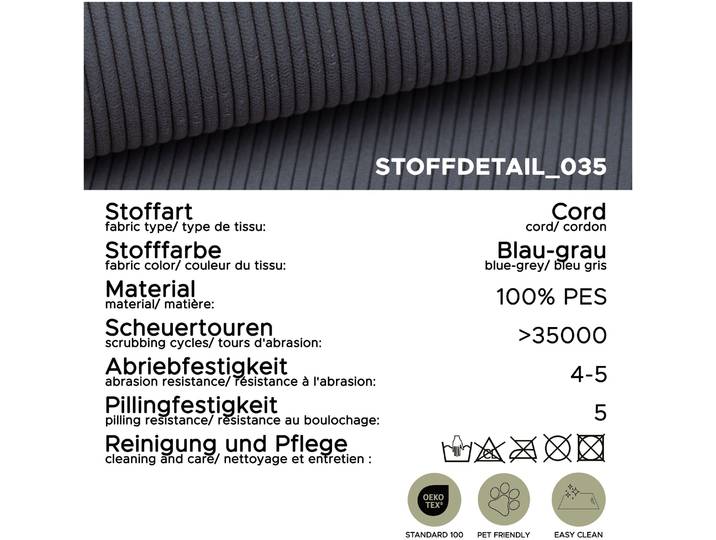 xonox.home Sancho Long Eckschlafsofa rechts blau-grau B/H/T: 255x107x155cm
