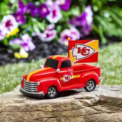 Evergreen NFL Rally Truck Garden Statue with Team Flag