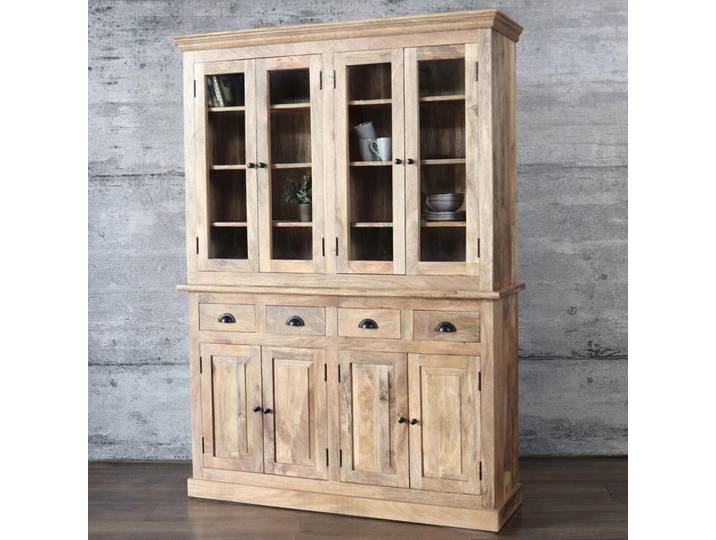 Schrank MURET braun Buffetschrank Vitrine massiv Mangoholz Landhausstil