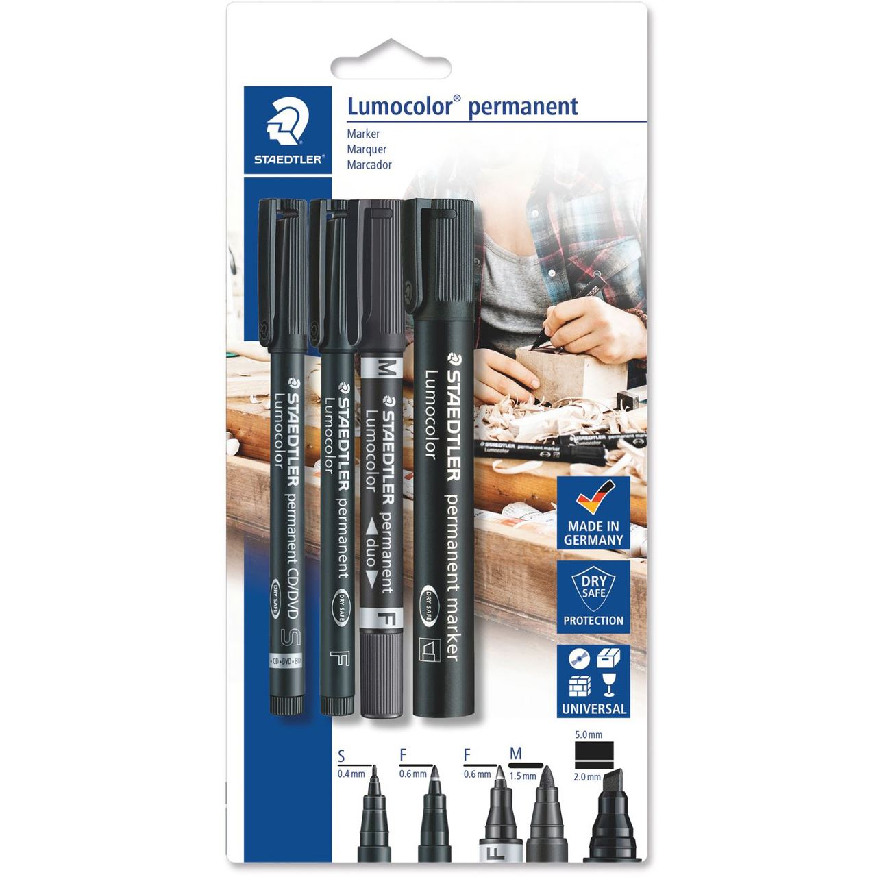 Staedtler Lumocolor Permanent-Marker-Set 4-teilig schwarz