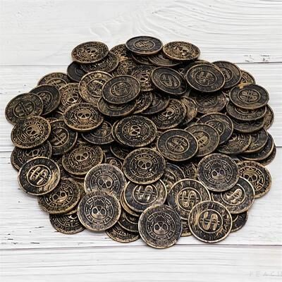 Uplift Picks Retro Pirate Treasure Coins For Party Favors And Games bronze 10 Pcs xxl