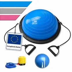 Relaxdays Balance Ball mit Bändern & Pumpe Blau
