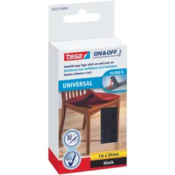 tesa Klettband ON & OFF® UNIVERSAL schwarz