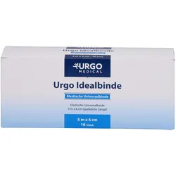 Urgo, Verbandsmaterial, Idealbinde 5 m x 6 cm Kompressionsbinden mittlerer Zug, 10 St. Binde