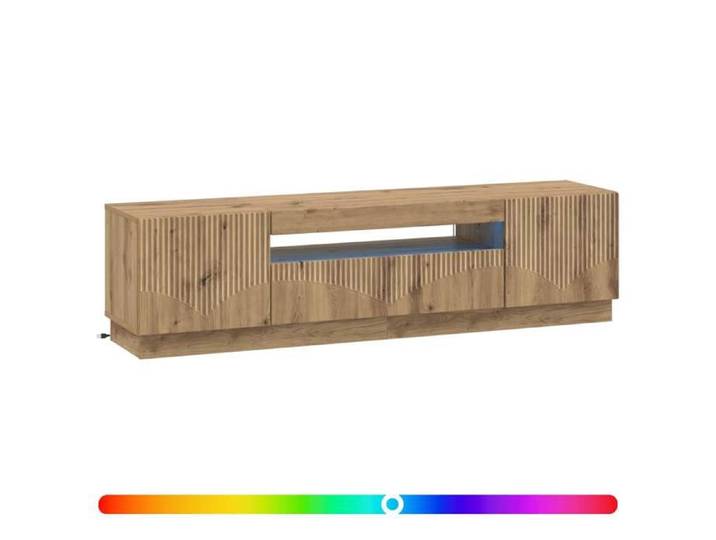 NEW Marron Meuble télé - - Meuble TV LED Chêne artisanal Bois d'ingénierie - design moderne(1parcel)2898292