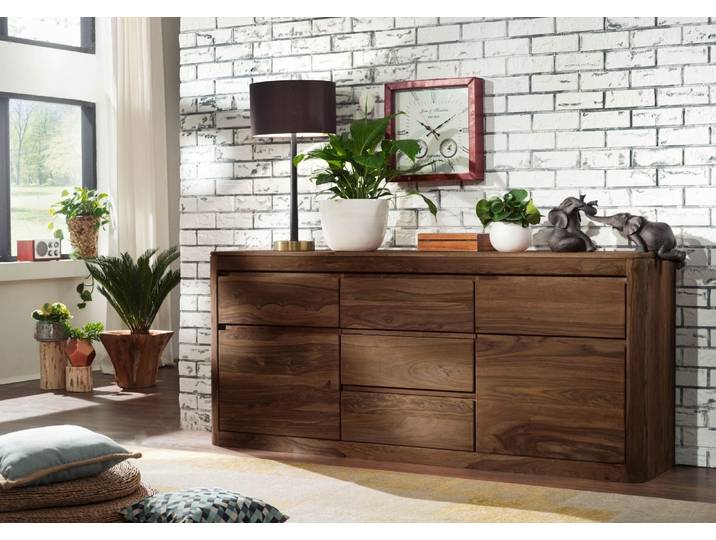 Sideboard Sheesham 185x40x80 rot-braun gebeizt TORONTO #102