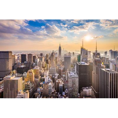 Fototapete PAPERMOON "Manhattan Skyline", bunt, B:5m L:2,8m, Vlies, Tapeten