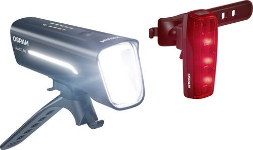Osram Automotive Fahrradbeleuchtung Set RACE 80 SET LED akkubetrieben Schwarz