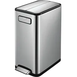EKO Treteimer Ecofly 45 Liter edelstahl, Abfalleimer, Silber