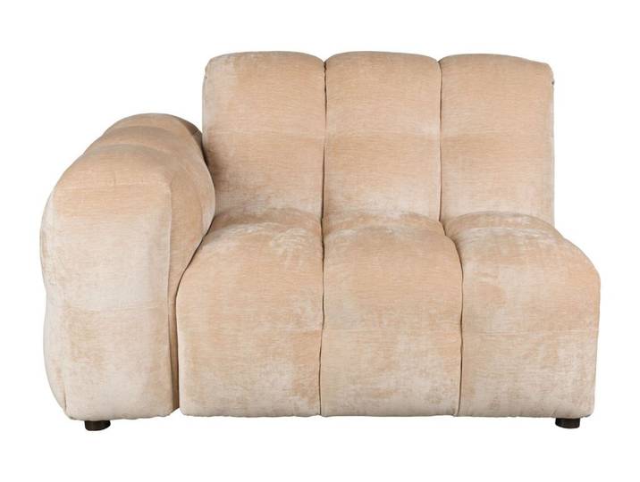 Sofa-Element Hackman mit Armlehne links, Velours Beige von Dutchbone
