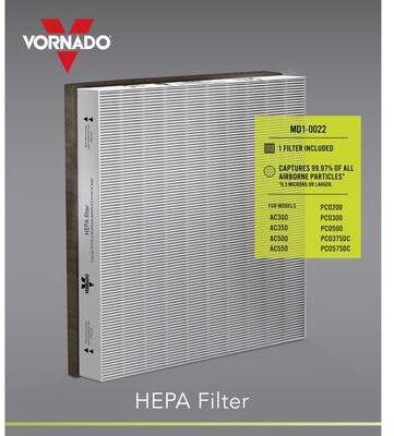 Vornado AC350/AC550, PCO375DC/PCO575DC 12 in H x 10 in W Rectangular HEPA Air Purifier Filter 1 Pack