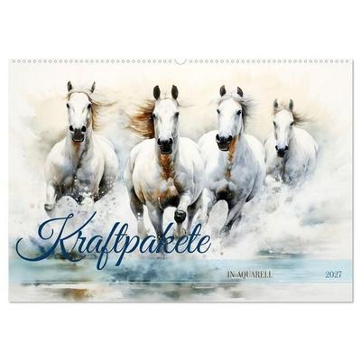 Kraftpakete in Aquarell (Wandkalender 2027 DIN A2 quer), CALVENDO Monatskalender