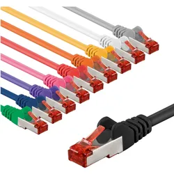 Goobay CAT 6 Patchkabel, S/FTP PiMF, 3 m, Set in 10 Farben (S/FTP, CAT6a, 3 m), Netzwerkkabel