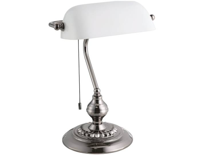 Tischlampe Banker nickel-nero H 39 cm - Tischlampe