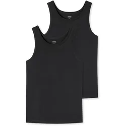 UNCOVER by SCHIESSER Herren Unterhemd 2er Pack - Serie "Uncover", Rundhals Schwarz / M