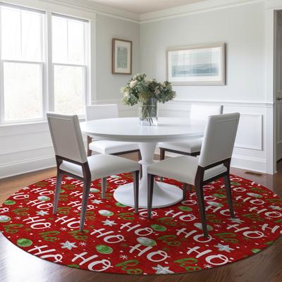 Addison Rugs Machine Washable Indoor/ Outdoor Vhristmas Ho Ho Ho Chantille Rug