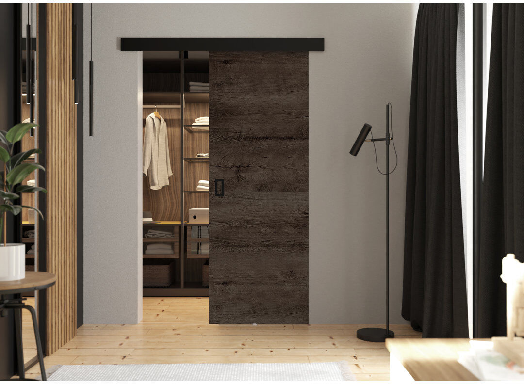 Brayden Studio Door Werdi 1 Dark Ash 96 cm x 205cm