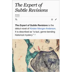 The Expert of Subtle Revisions, Belletristik von Kirsten Menger-Anderson