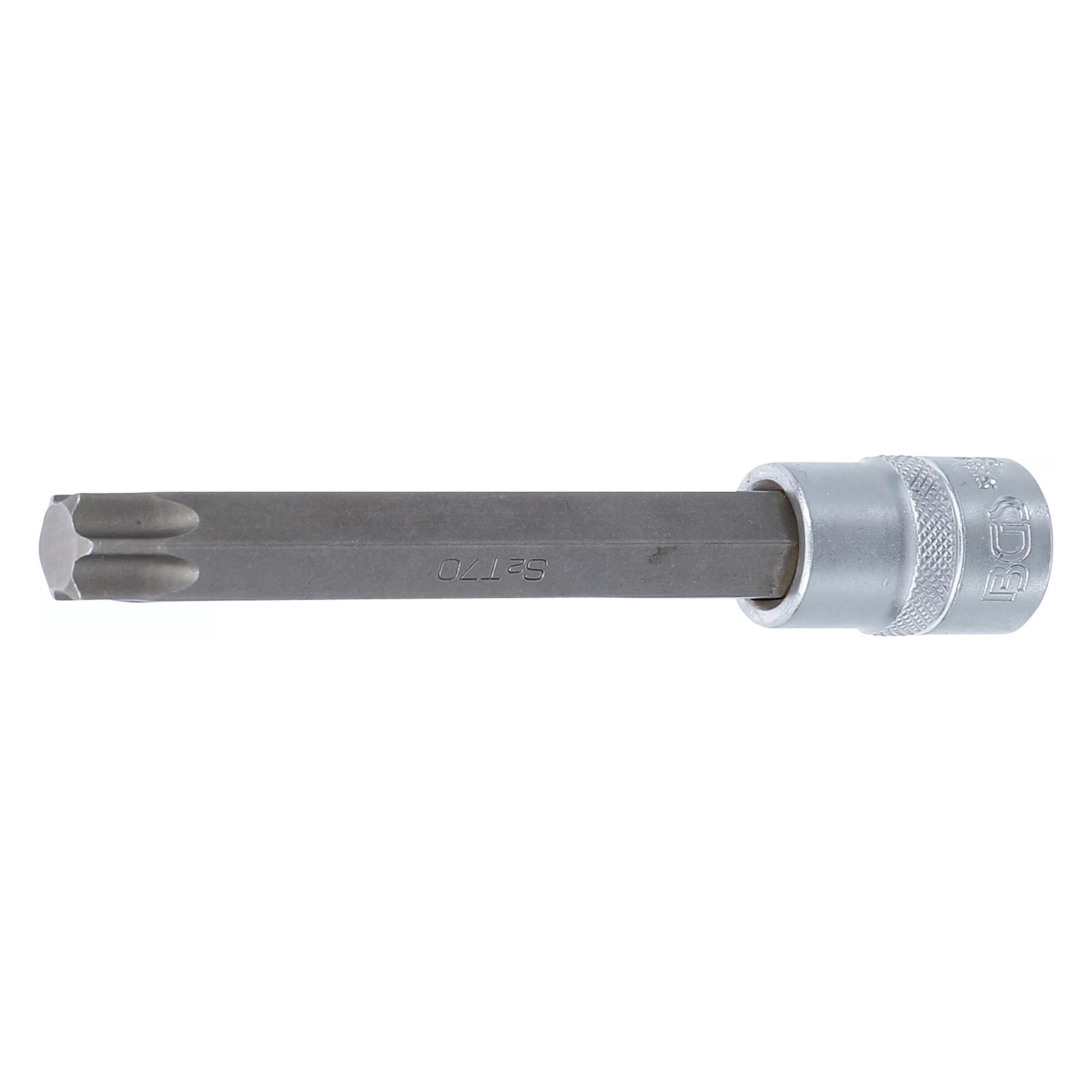 BGS Bit-Einsatz Länge 140 mm Antrieb Innenvierkant 12,5 mm (1/2") T-Profil (für Torx) T70 (5184-T70)