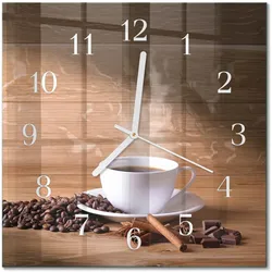WANDUHR aus Glas 30x30 cm - Kaffee
