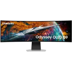 Samsung G95SC Computerbildschirm 124,5 cm (49") 5120 x 1440 Pixel Dual QHD OLED Silber