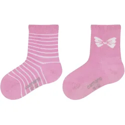 2er Pack camano Soft Baumwoll Patterned Baby-Socken 4160 - sweet lilac 19-22