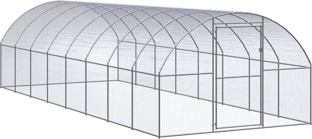 Outdoor-Hühnerstall 3x8x2 m Verzinkter Stahl