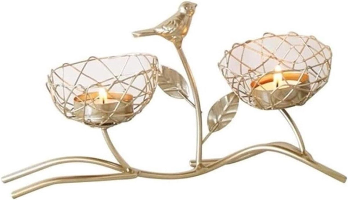 Nordic Smeedijzeren Vogel Kandelaar voor Theelicht - Decoratie voor Bruiloft en Eettafel
