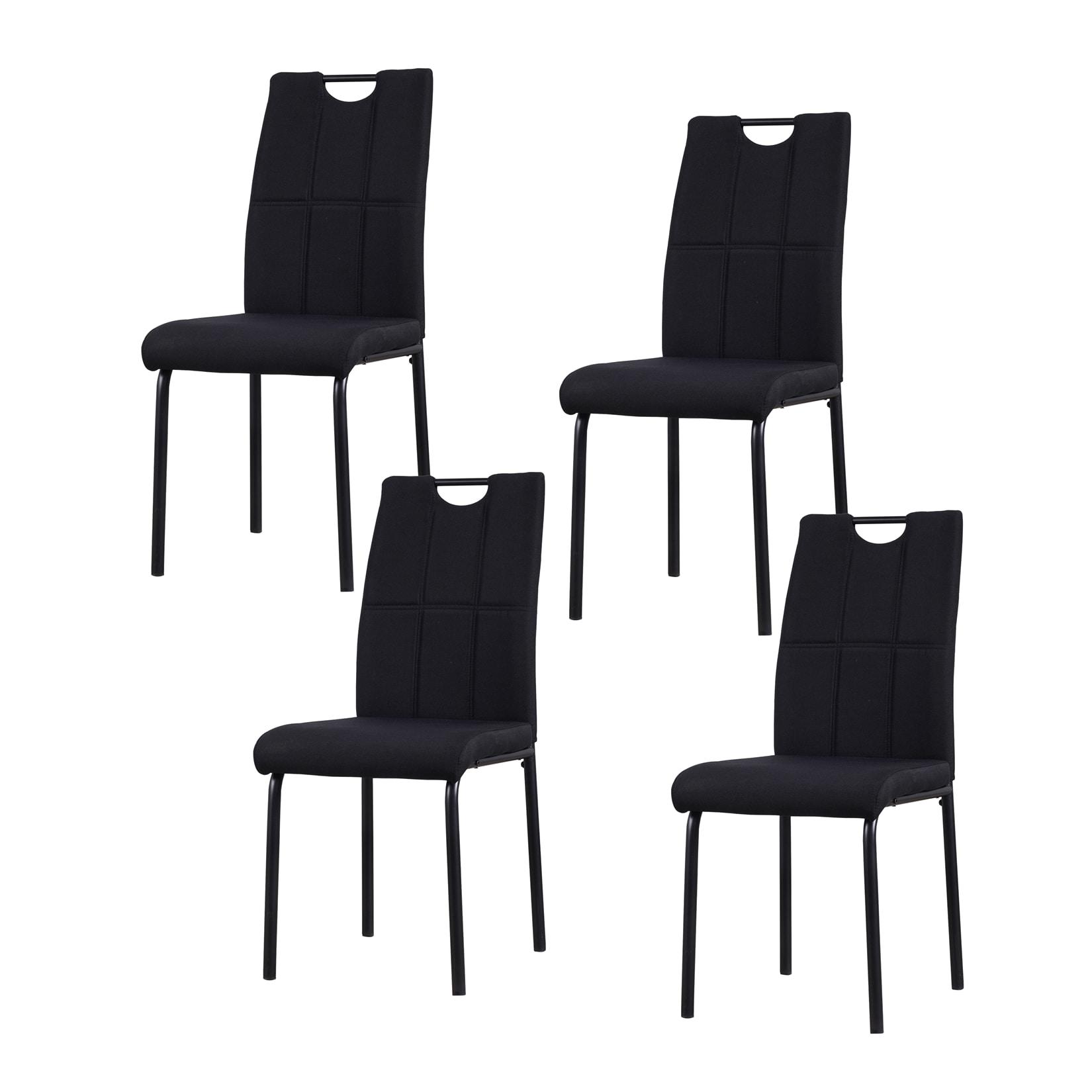 HTI-Living Esszimmerstuhl Denton Webstoff Schwarz 4er-Set