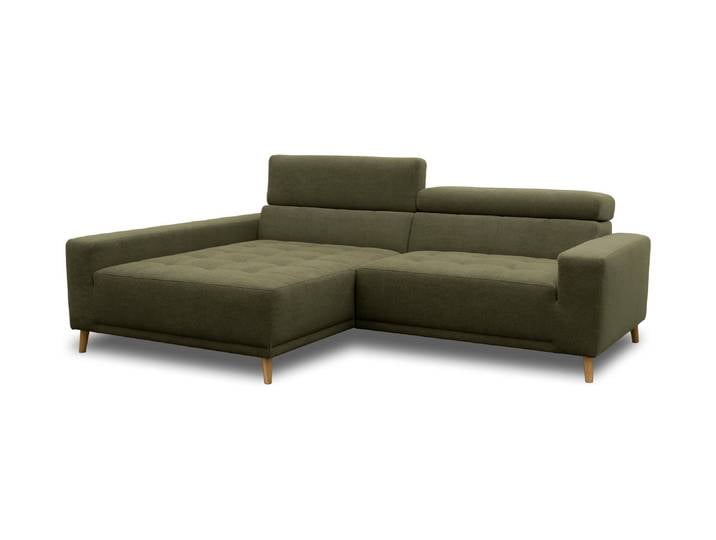 Domo Ecksofa mit Longchair »Helsingborg« - 248x172x44cm - braun -
