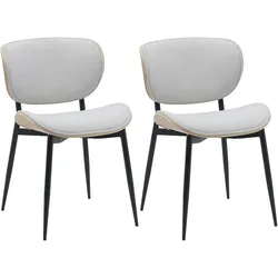 CLP 2er Set Esszimmerstuhl Enid Stoff   Farbe: natur/creme, Material: Stoff