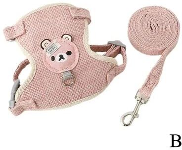 Inspired Finds Adjustable Kitten Harness And Collar Set For Safe Walks & Everyday Adventures pink m