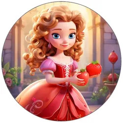Essbares Papier „Prinzessin“ im roten Kleid, 19,5 cm