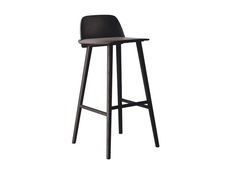 Muuto Nerd barkruk 75 cm zwart