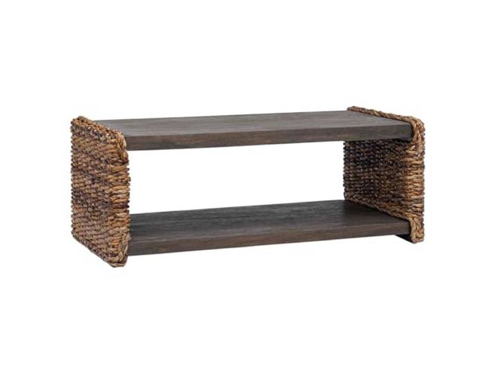 GHVBNMF Couchtisch Massivholz Mahagoni Rattan mit Ablage 90x45x35 cm Stilvoller Beistelltisch aus Mahagoni und Rattan: Vielseitig nutzbar im Wohnzimmer und Schlafzimmer mit praktischem Regal.