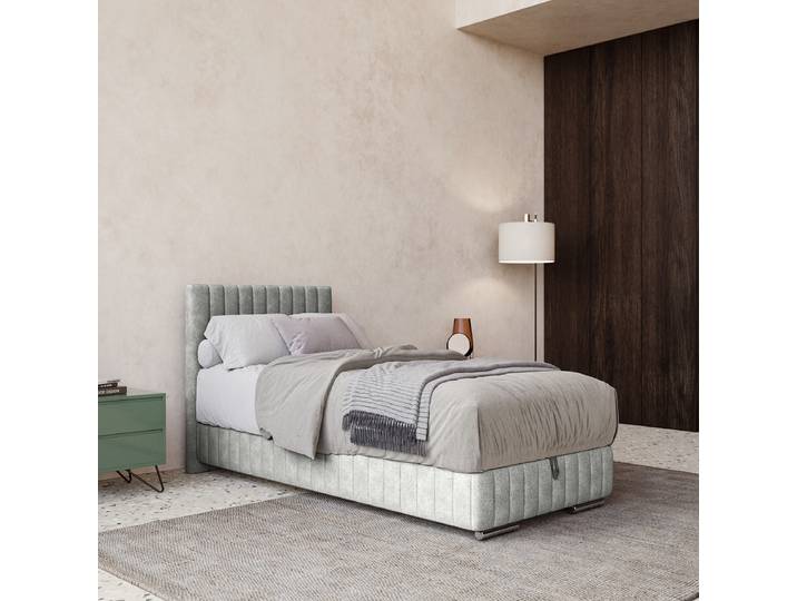 Boxbett Dixfield 90 x 200cm Chenille Neva Grau Buche