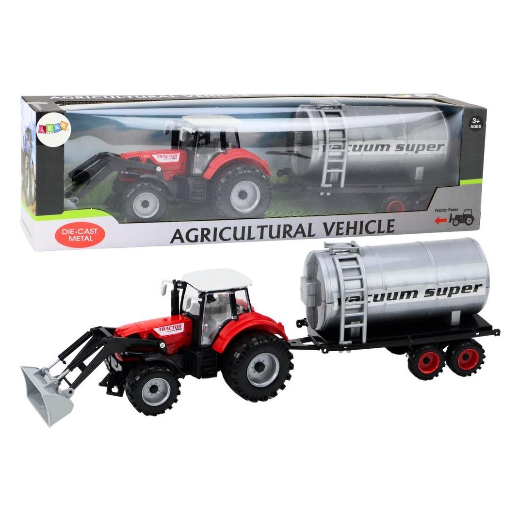 Lean Toys Traktor mit rotem Tankanhänger (49676180)