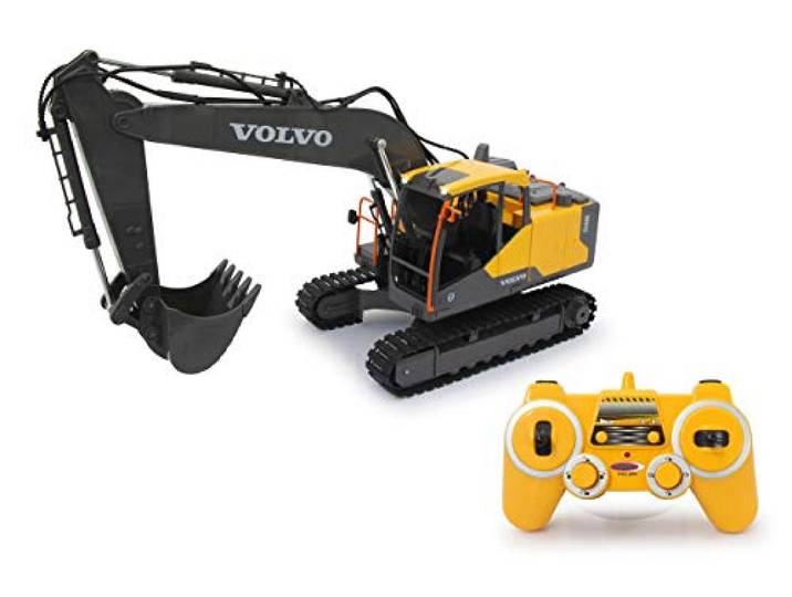 JAMARA Graafmachine Volvo EC160E 2,4 GHz - realistische functies, elk scharnier afzonderlijk bestuurbaar, realistische geluiden, 660 ° torenrotatie, auto-stand-bymodus