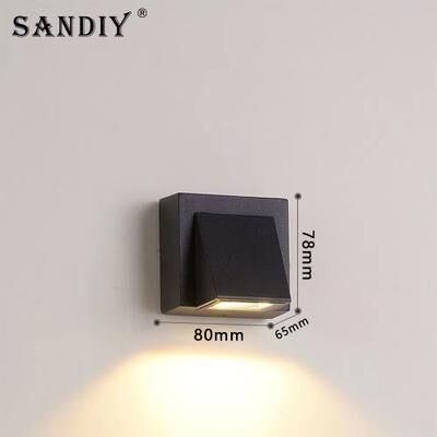 Inspired Finds SANDIY Outdoor LED Garden Wall Lamp Up Down Light For Exterior Patio Porch Garage Gate Balcony Step Waterproof IP65 compact (3.15x3.07x2.56in) 6w Cold Light